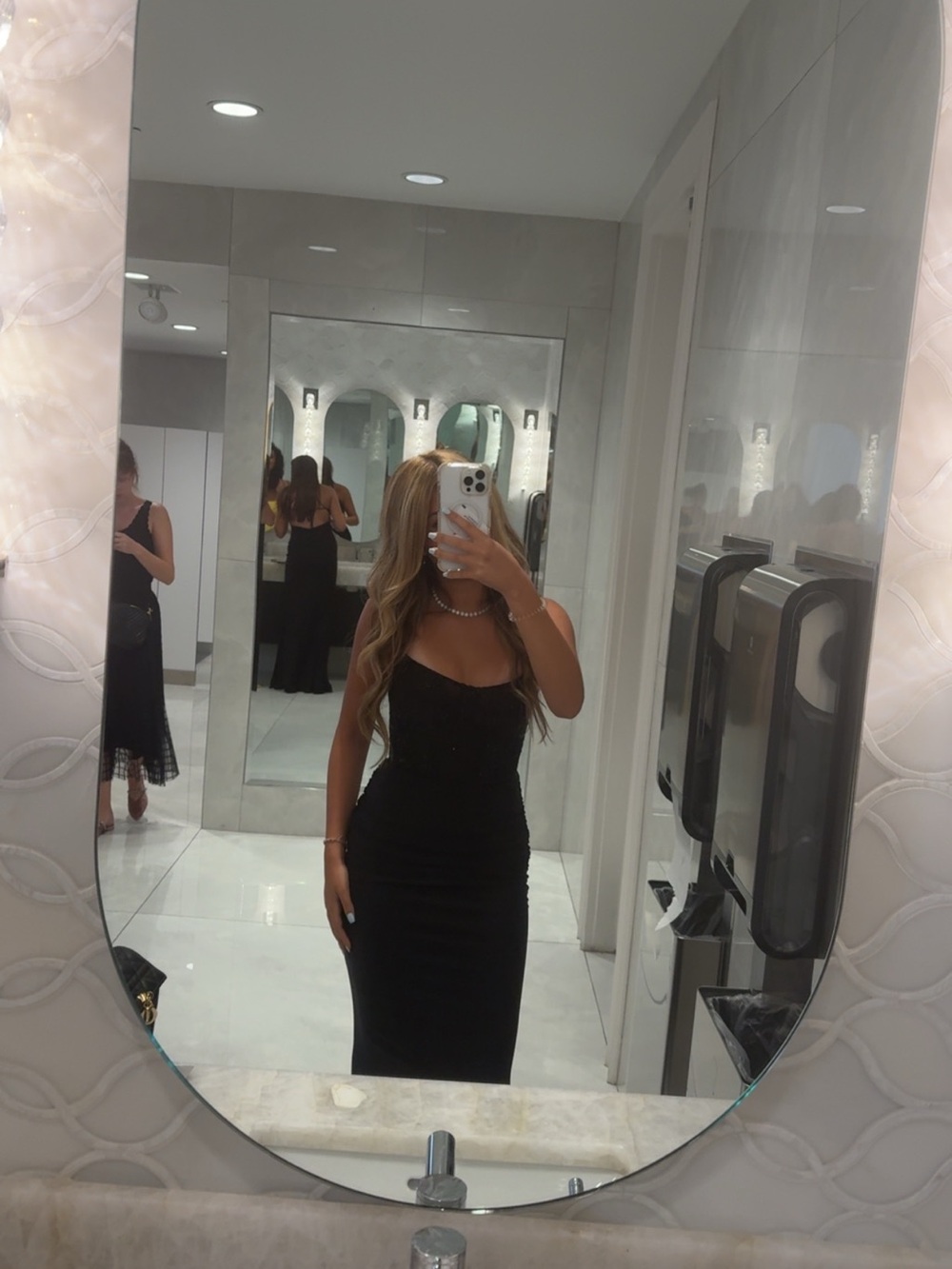 La Femme Black Lace Bodice Evening Gown - Picture 3 of 4